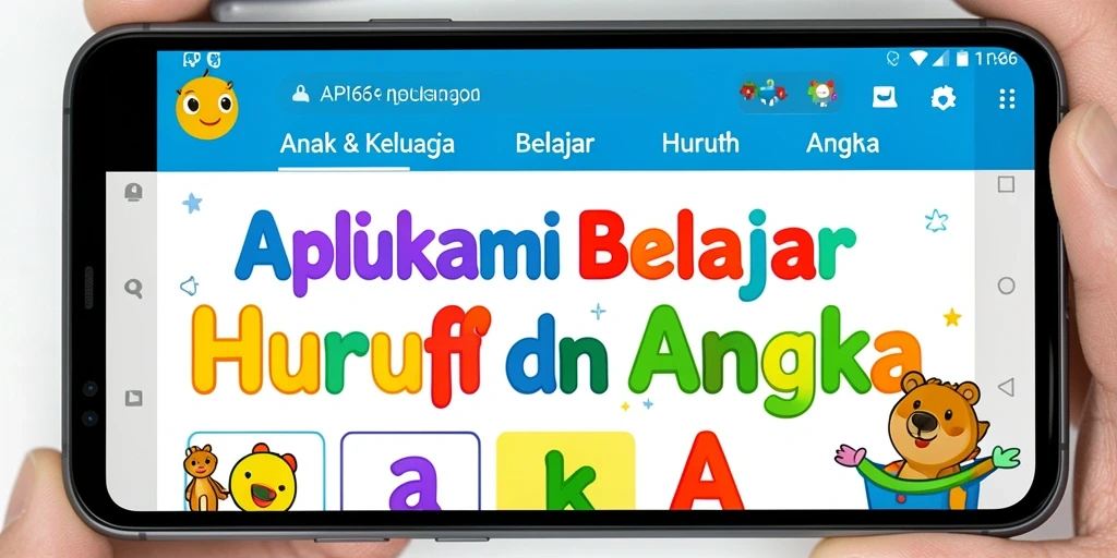 Antarmuka API66 menampilkan berbagai aktivitas belajar huruf dan angka yang menarik.