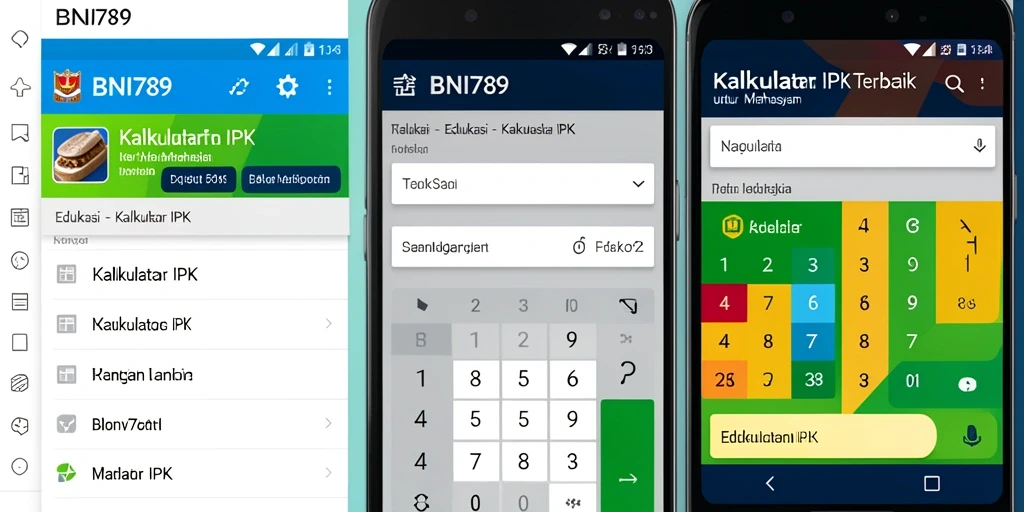 Antarmuka BNI789 yang user-friendly untuk menghitung IPK cepat dan mudah.