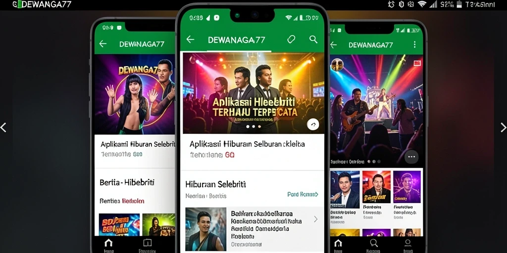 Antarmuka DEWANAGA77 yang menarik dengan berita hiburan terkini.
