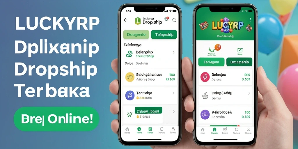 Tampilan antarmuka aplikasi dropship LUCKYRP yang user-friendly.