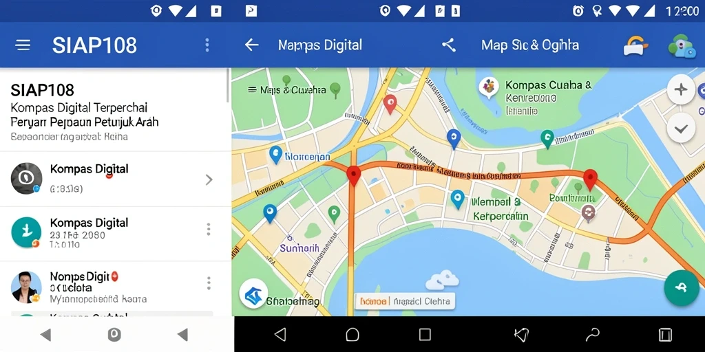 Antarmuka SIAP108 menampilkan kompas digital yang jelas dan intuitif.