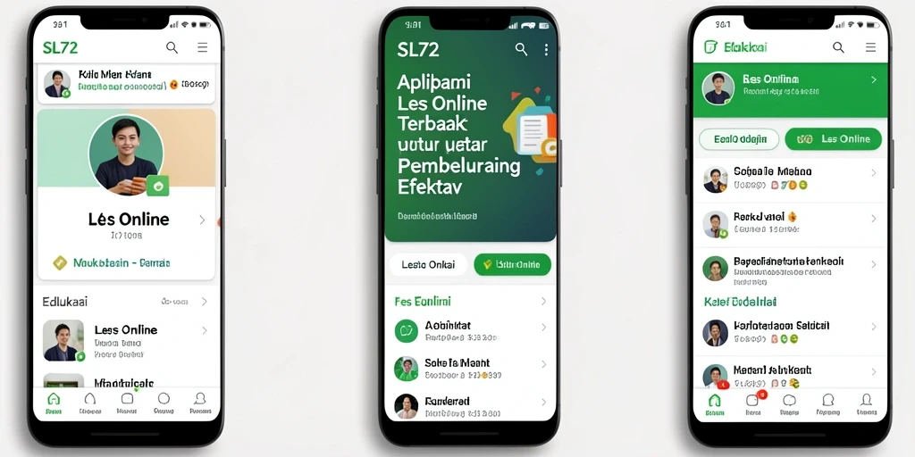 Antarmuka SL72 yang modern dan interaktif untuk Les Online.